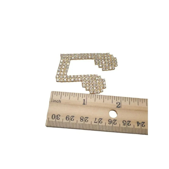 Dorothy Bauer Clear Rhinestone Musical Note Symbol Brooch Pin Gold Tone Vintage - Picture 4 of 4